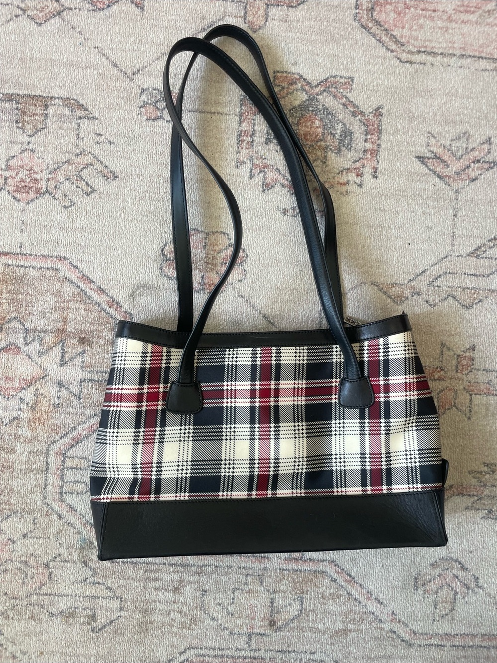 Maxx New York Leather Plaid Preppy Purse Academia